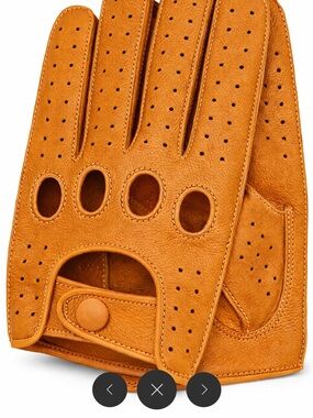 NWT Riparo Leather Racing Gloves in Cognac sXL